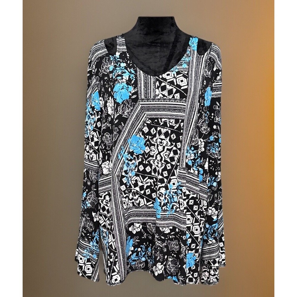 New Direction Poly Spandex Cutout Pullover Women’s Blouse Size XL